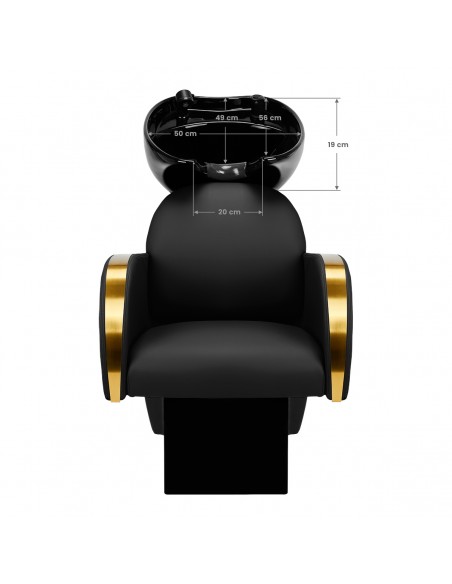 Gabbiano hairdressing wash unit Malaga gold and black