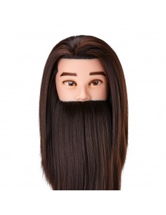 Gabbiano WZ4 training head with beard, synthetic hair, color 4, length 8"+6"