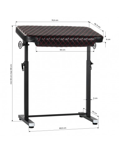 Pro Ink 718 Tattoo Armrest Black Quilted R
