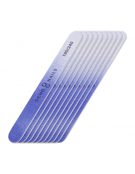 Ocho Nails straight file 180/240 10 pcs colour