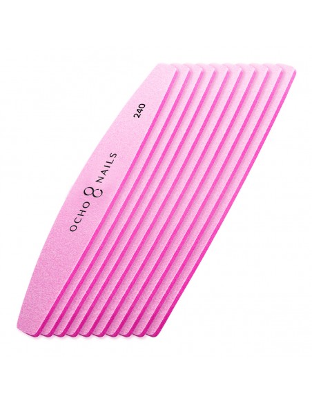 Ocho Nails half-moon metal core file + polishers 240 10 pcs.