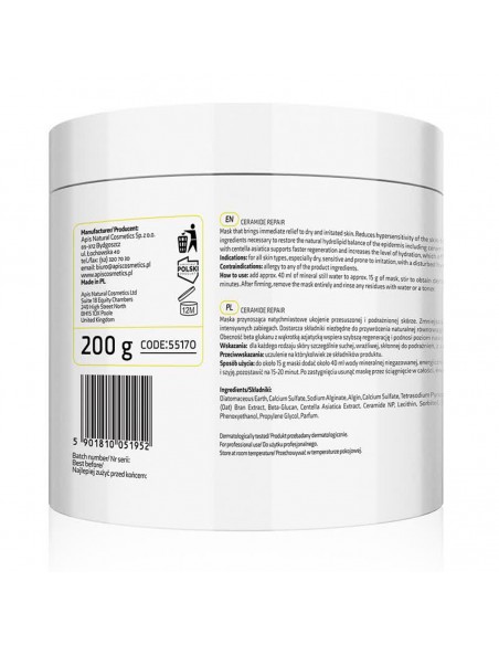 Apis CERAMIDE REPAIR Soothing algae mask with ceramides and beta glucan 200 g
