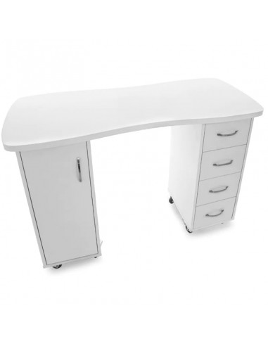 Desk 2027 white two cabinets 