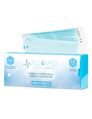 All4med autoclavable bags 100mm x 230mm 200pcs