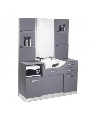 Gabbiano hairdressing console with a wash basin b085 gray