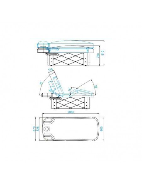 Spa beauty bed azzurro krystal 370-3 4 strong. White