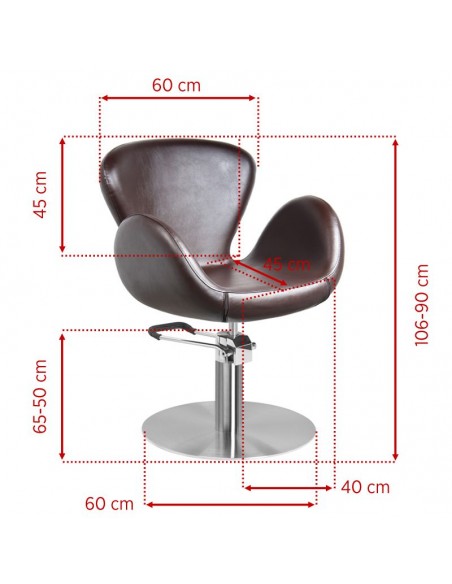 Gabbiano barber chair amsterdam brown
