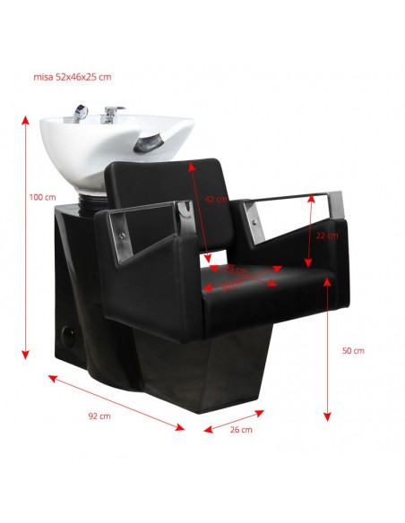 Gabbiano Wilno hairdressing wash unit black 