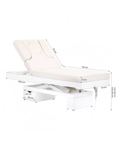 Spa cosmetic couch azzurro 815b in shiny white