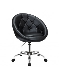Black Chairs on wheels for beauty salons, hairdressers and nail salons. Chair on wheels Black BFHC8516K