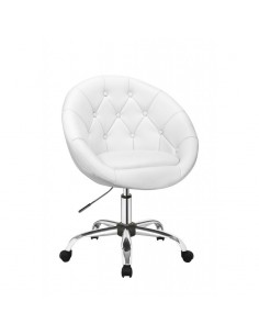 White Chairs on wheels for beauty salons, hairdressers and nail salons. Chair on wheels white BFHC8516K