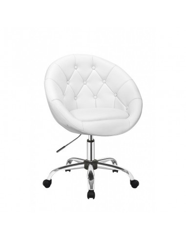 White Chairs on wheels for beauty salons, hairdressers and nail salons. Chair on wheels white BFHC8516K