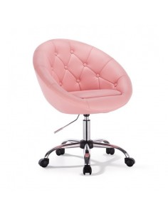 Pink Chairs on wheels for beauty salons, hairdressers and nail salons. Chair on wheels pink BFHC8516K