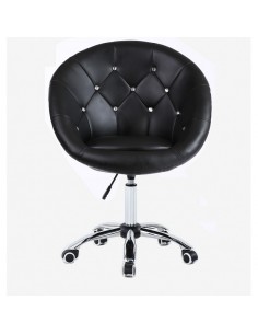 Black chair on wheels for beauty salon Black BFHC8516CK