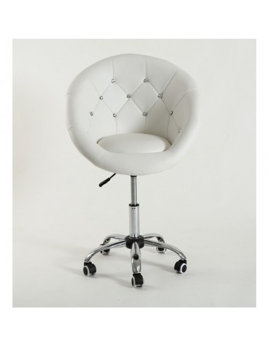 White chair on wheels for nail salons White BFHC8516CK