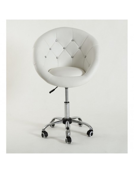 White chair on wheels for nail salons White BFHC8516CK