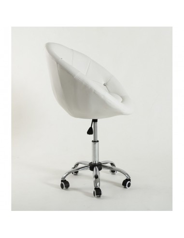 White chair on wheels for nail salons White BFHC8516CK