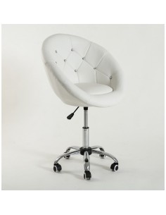 White chair on wheels for nail salons White BFHC8516CK