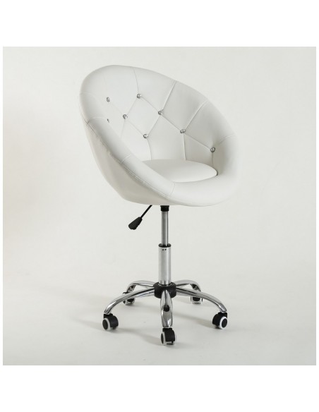 White chair on wheels for nail salons White BFHC8516CK