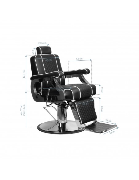 Gabbiano barber chair paulo black