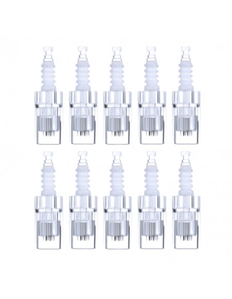 10 pieces of replacement cartridges for the microneedle pen and 12 needles