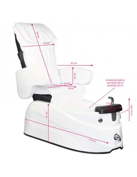 Spa pedicure chair as-122 white with massage function