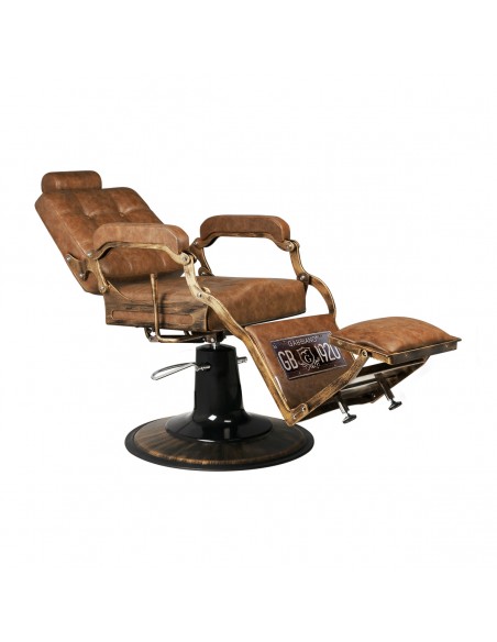 Gabbiano barber chair boss old leather light brown