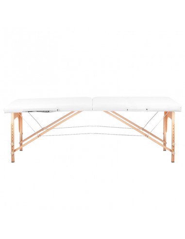 2-section folding massage table, wood comfort, white
