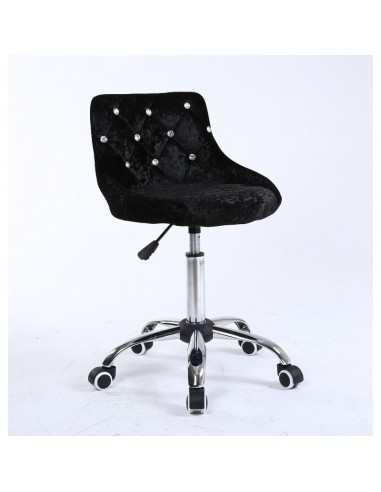 Bella furniture black velour salon chairs. bella Chair on wheels black velour BFHC931K