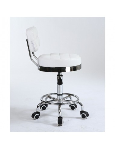 Bella Furniture White chairs on wheels in Ireland. Hairdresser chairs for sale white BFHC636