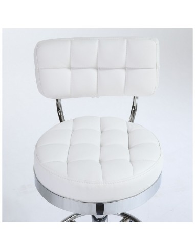 Bella Furniture White chairs on wheels in Ireland. Hairdresser chairs for sale white BFHC636