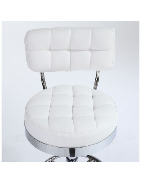Bella Furniture White chairs on wheels in Ireland. Hairdresser chairs for sale white BFHC636