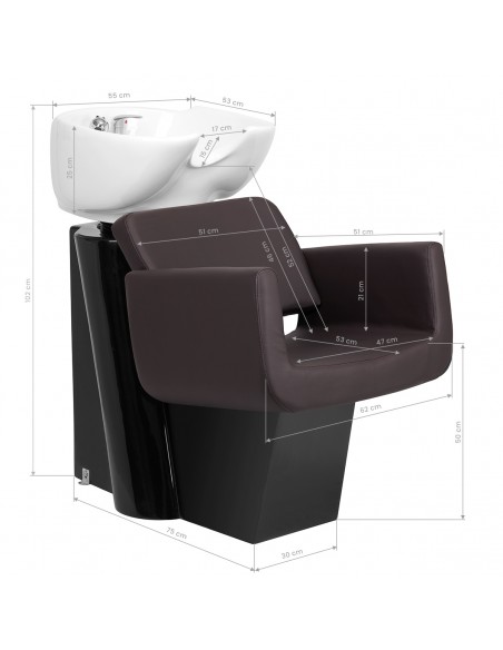 Gabbiano Helsinki's hairdressing wash unit brown