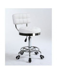 Bella Furniture White chairs on wheels in Ireland. Hairdresser chairs for sale white BFHC636