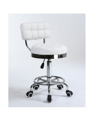 Bella Furniture White chairs on wheels in Ireland. Hairdresser chairs for sale white BFHC636