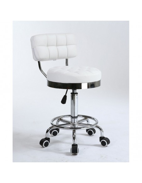 Bella Furniture White chairs on wheels in Ireland. Hairdresser chairs for sale white BFHC636