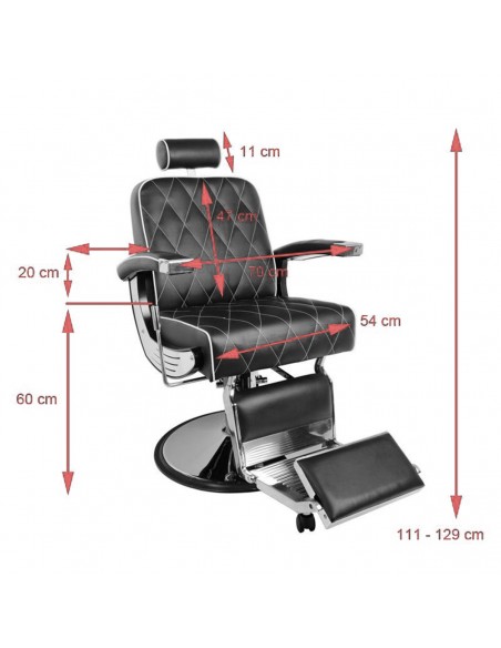 Gabbiano Black Imperial Barber Chair