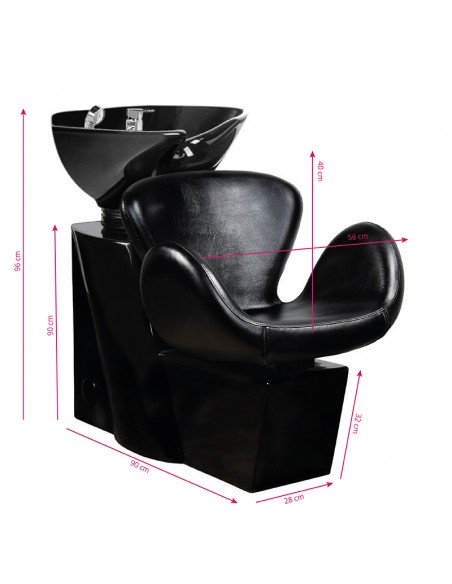 Gabbiano amsterdam hair wash unit black / black bowl
