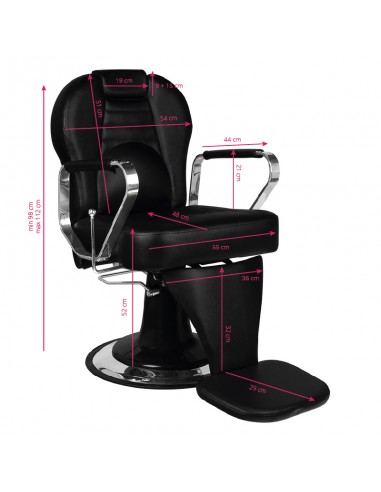 Gabbiano black tiziano barber chair