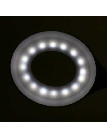 Ring led lamp snake on the desk white