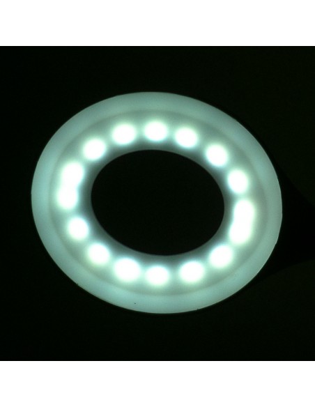 Ring led lamp snake on the desk white
