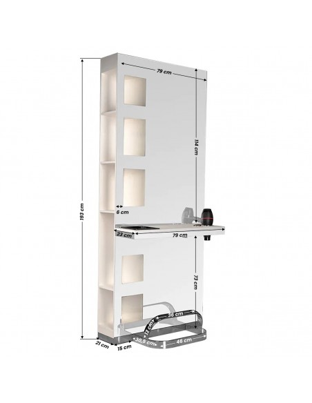 Gabbiano hairdressing console b058 pearl