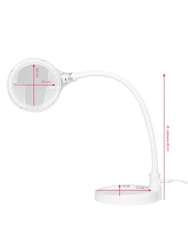 Elegant 2014-2r 30 led magnifier lamp smd 5d with a stand and a clip on the desk