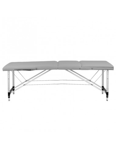 3-section aluminum comfort folding massage table, gray