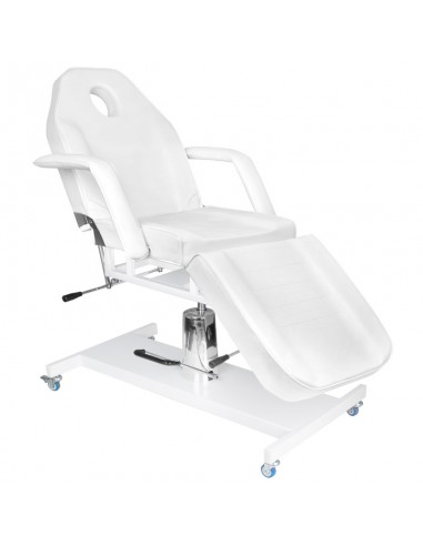 Cosmetic chair hyd. basic 210 white on wheels