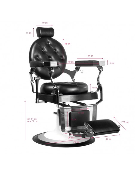 Gabbiano barber armchair Emperor black