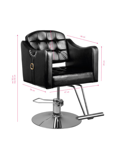 Hair system hairdressing chair 0-90 black