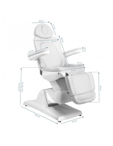 Electric cosmetic chair azzurro 870 3 strong white