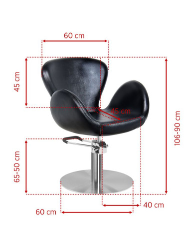 Gabbiano barber chair amsterdam black