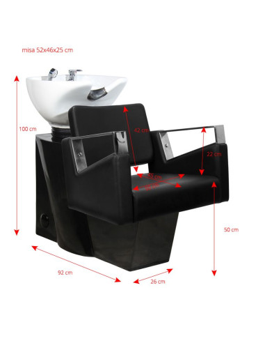 Gabbiano Wilno hairdressing wash unit black 